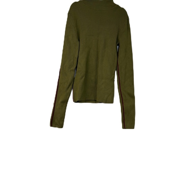 Women’s sz 6 Green ribbed turtleneck Black & Gray Midi A-Line Skirt bundle 3 set - Picture 3 of 7